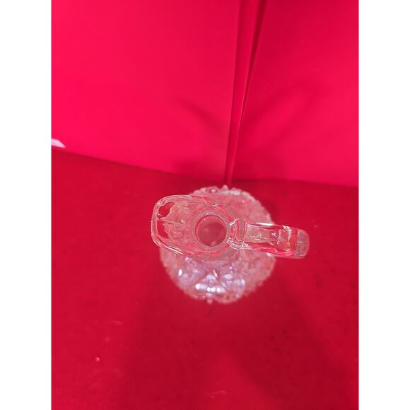 Vintage Hand Blown Crystal Clear Oil Vinegar Cruet Bottle Snowflake Pontil 4.25" - Picture 2 of 2